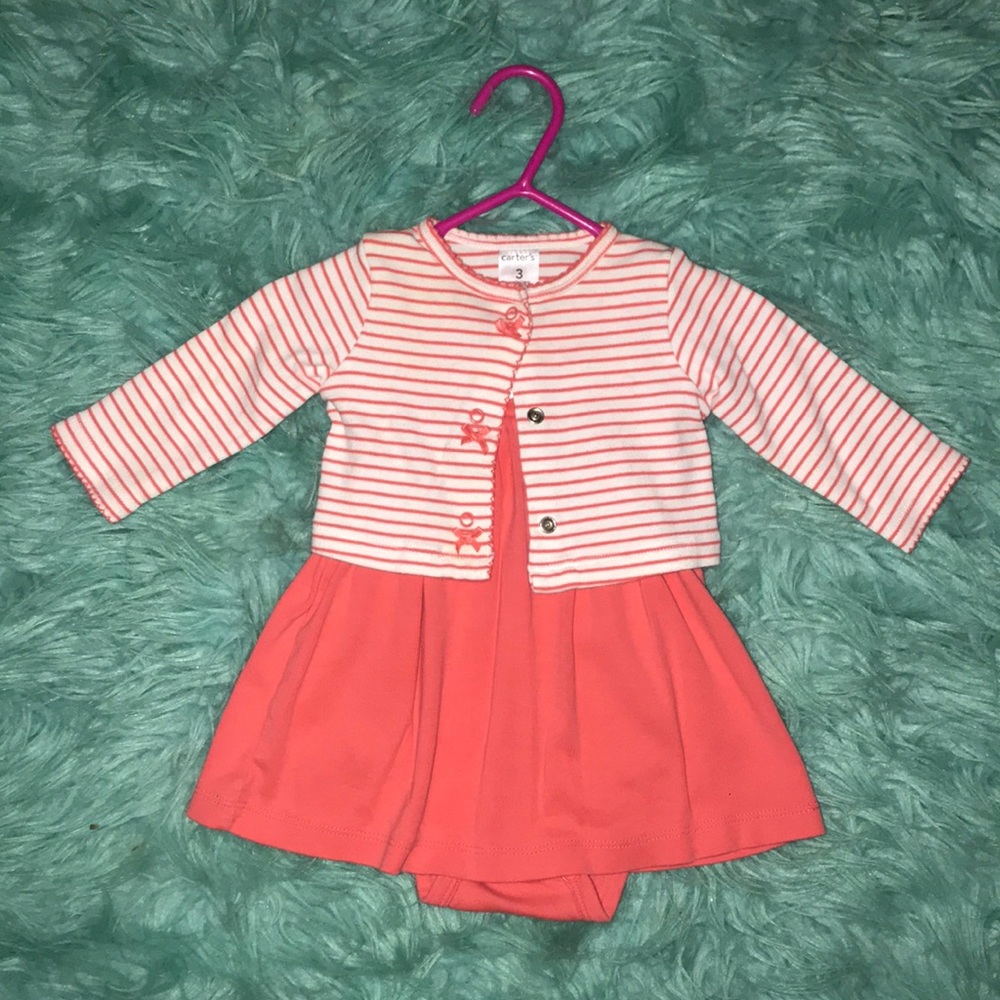 Carter’s | 3 M | 2 piece coral & white dress